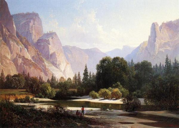Thomas Hill Piute Indians In Yosemite Valley