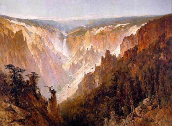The Grand Canyon Of The Yellowstone by Thomas Hill Oil Painting Reproductions