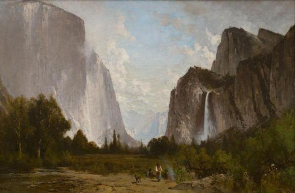 Yosemite Valley - Bridal Veil Falls And El Capitan by Thomas Hill Oil Painting Reproductions