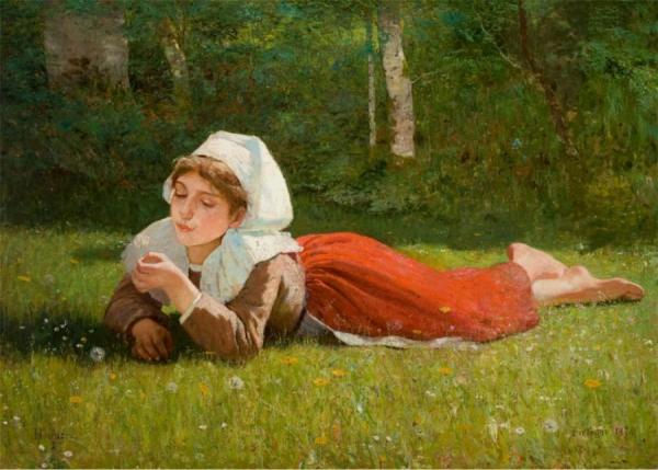 What O'clock Is It? by Thomas Hovenden