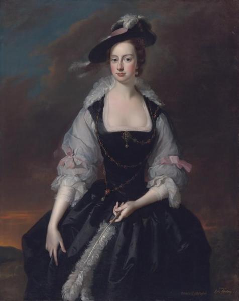 Thomas Hudson Portrait Of Lady Frances Courtenay, Wife Of William Courtenay, 1st Viscount Courtenay