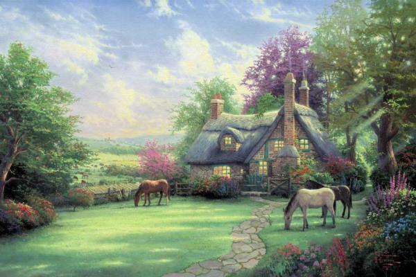 A Perfect Summer Day by Thomas Kinkade Oil Painting Reproductions