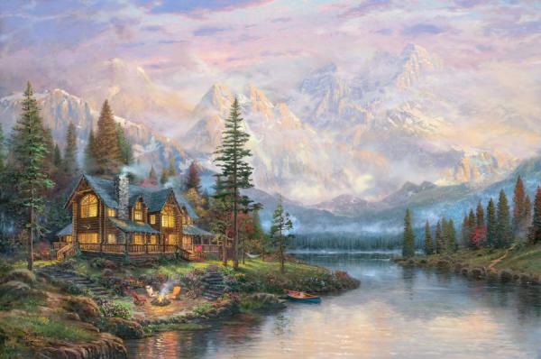 Cathedral Mountain Lodge by Thomas Kinkade