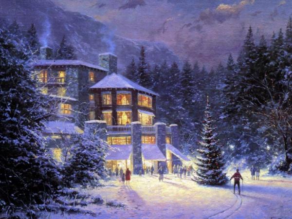 Christmas At The Ahwahnee by Thomas Kinkade