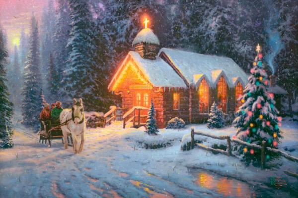 Christmas Chapel I by Thomas Kinkade