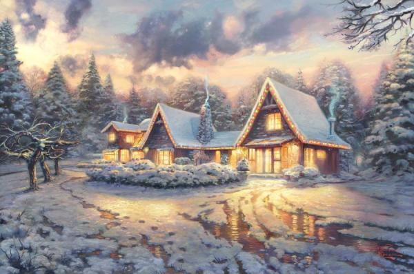 Thomas Kinkade Christmas Lodge