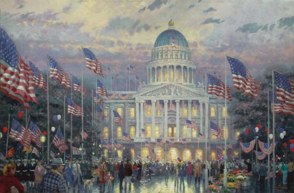 Flags Over The Capitol by Thomas Kinkade