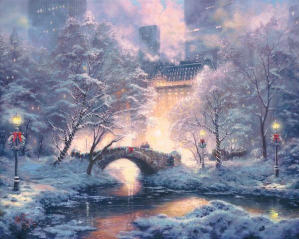 Holiday At Central Park by Thomas Kinkade