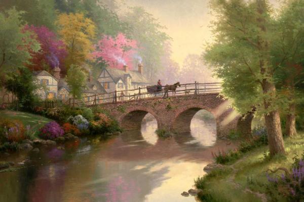 Hometown Bridge by Thomas Kinkade