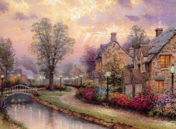Lamplight Lane by Thomas Kinkade