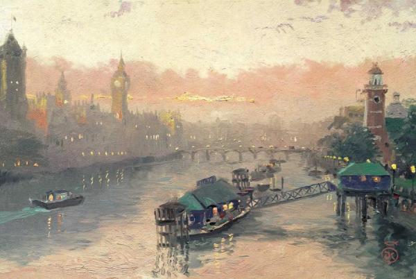 London At Sunset by Thomas Kinkade