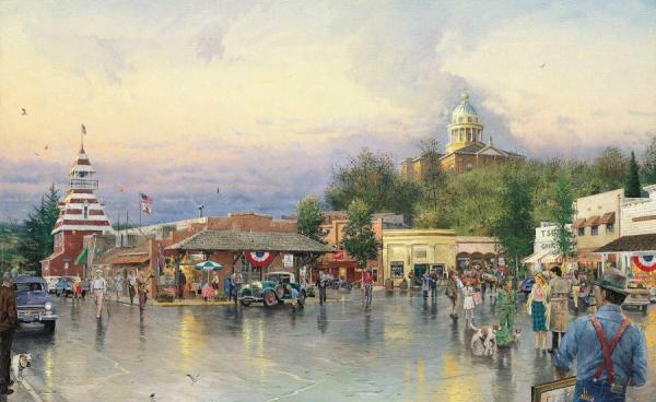 Main Street Courthouse by Thomas Kinkade