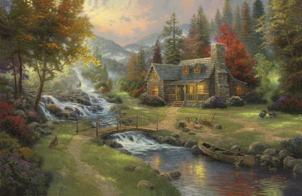Mountain Paradise by Thomas Kinkade