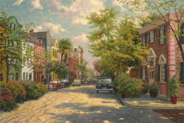 Rainbow Row Charleston by Thomas Kinkade