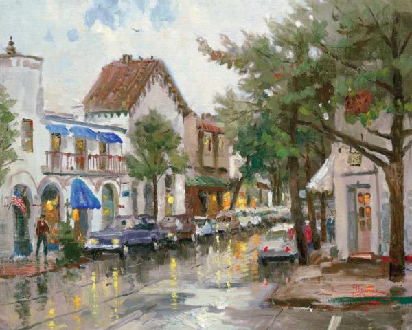 Rainy Day In Carmel by Thomas Kinkade