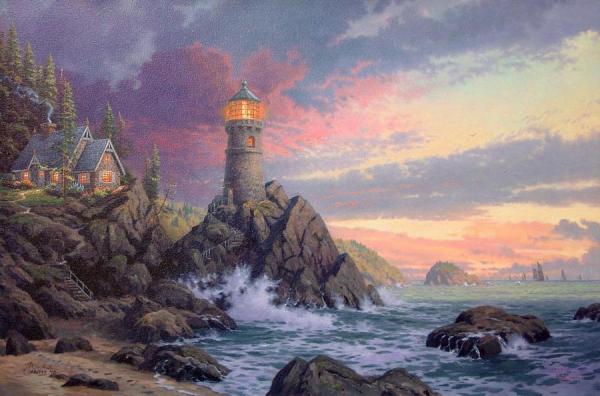 Rock Of Salvation by Thomas Kinkade