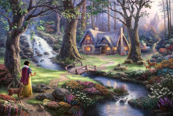 Snow White Discovers The Cottage by Thomas Kinkade