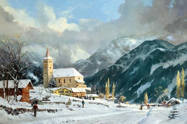 Winter Chapel by Thomas Kinkade