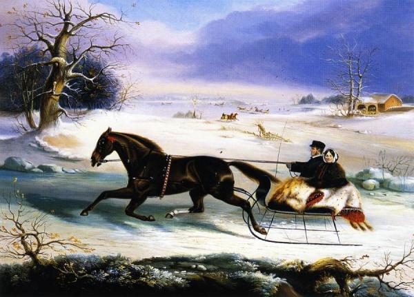 The Sleigh Ride - Albany, N.y. by Thomas Kirby Van Zandt