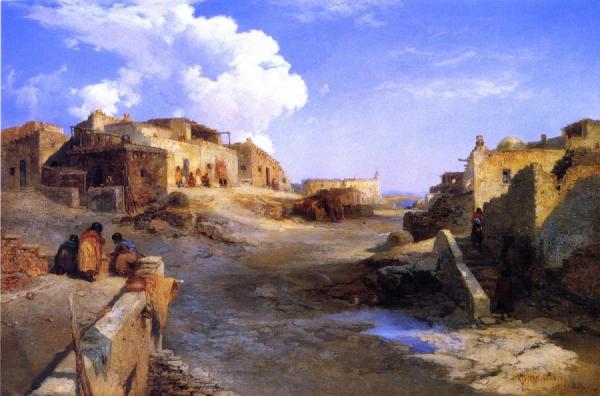 An Indian Pueblo, Laguna, New Mexico by Thomas Moran