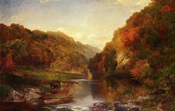 Autumn On The Wissahickon by Thomas Moran Oil Painting Reproductions