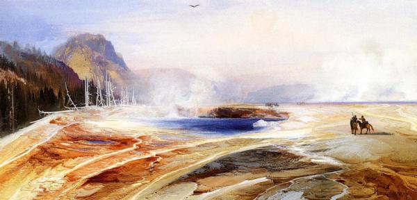 Big Springs In Yellowstone Park by Thomas Moran