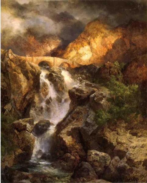 Cascading Water by Thomas Moran