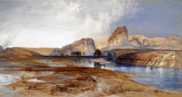 Cliffs, Green River, Wyoming by Thomas Moran