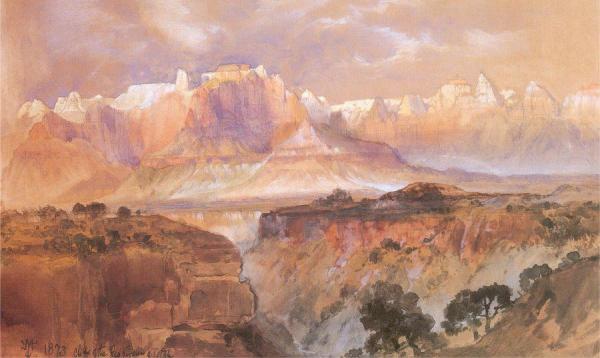 Cliffs Of The Rio Virgin, South Utah by Thomas Moran