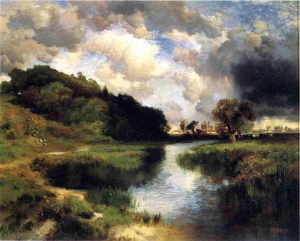 Cloudy Day At Amagansett by Thomas Moran