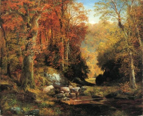 Cresheim Glen, Wissahickon, Autumn by Thomas Moran Oil Painting Reproductions