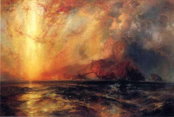 Fiercely The Red Sun Descending, Burned His Way Across The Heavens by Thomas Moran