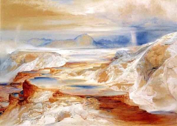 Hot Springs At Gardiners River by Thomas Moran