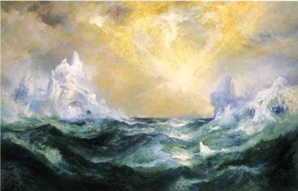Icebergs In Mid-atlantic by Thomas Moran