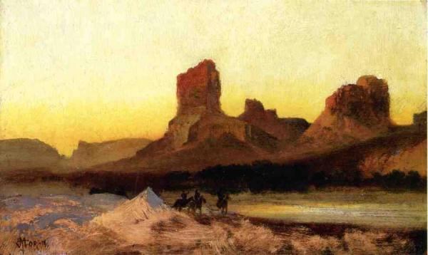 Indians At The Green River by Thomas Moran