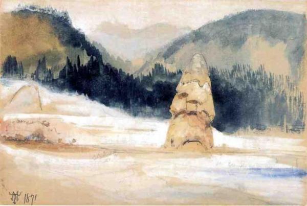 Liberty Cap And Clematis Gulch by Thomas Moran