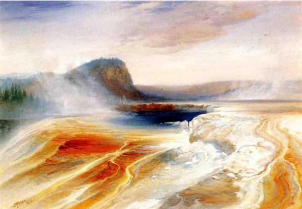 Lower Geyser Basin by Thomas Moran
