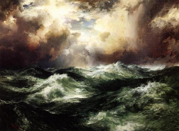 Moonlit Seascape by Thomas Moran
