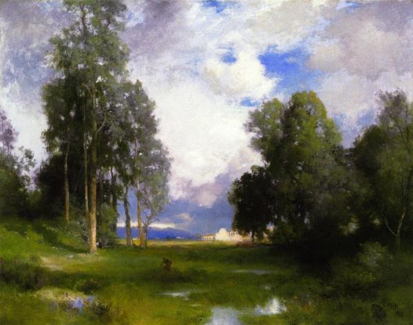 Santa Barbara Mission by Thomas Moran Oil Painting Reproductions
