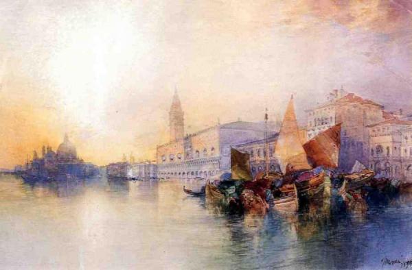Santa Maria And The Ducal Palace, Venice by Thomas Moran