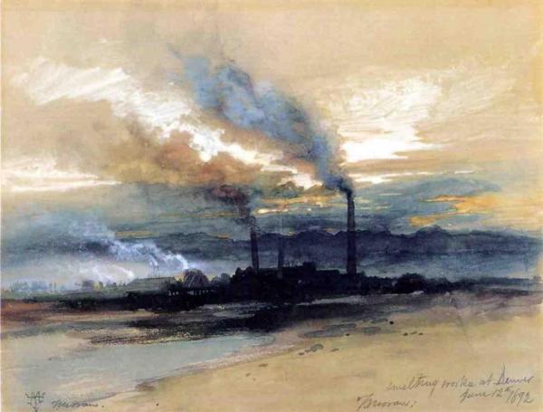 Smelting Works At Denver by Thomas Moran