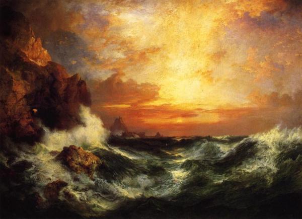 Thomas Moran Sunset Near Land's End, Cornwall, England