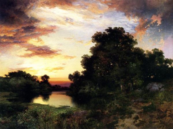 Sunset On Long Island by Thomas Moran