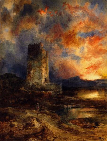 Sunset On The Moor by Thomas Moran Oil Painting Reproductions