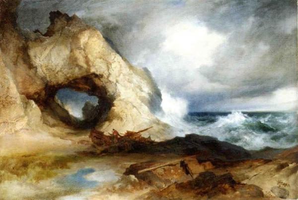 The Cavern, California Coast by Thomas Moran