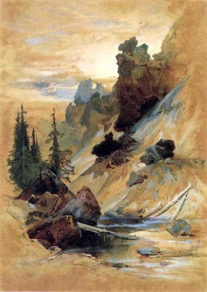 The Devils Den On Cascade Creek by Thomas Moran