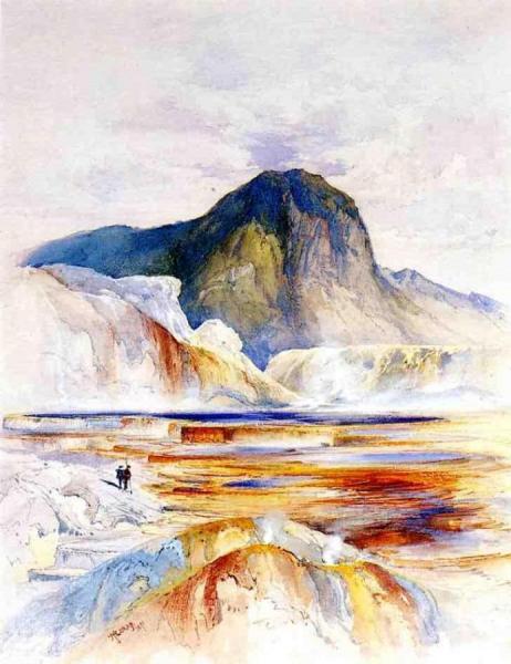 The Hot Springs Of Gardiners River, Upper Pools by Thomas Moran Oil Painting Reproductions