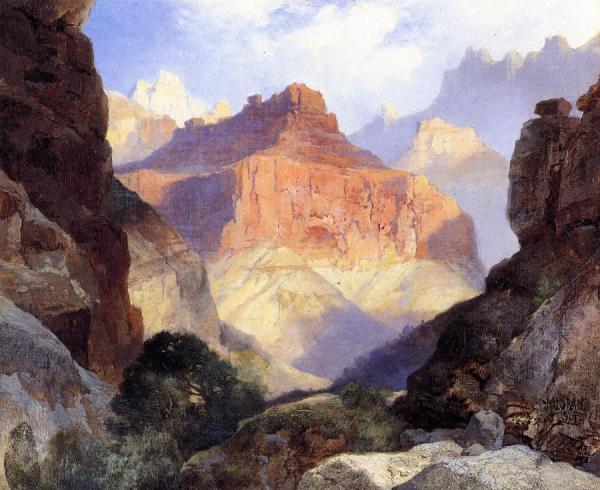 Under The Red Wall, Grand Canyon Of Arizona by Thomas Moran