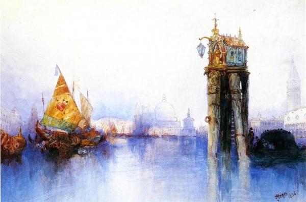 Venetian Canal Scene by Thomas Moran