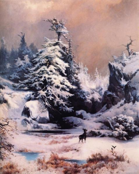 Winter In The Rockies by Thomas Moran